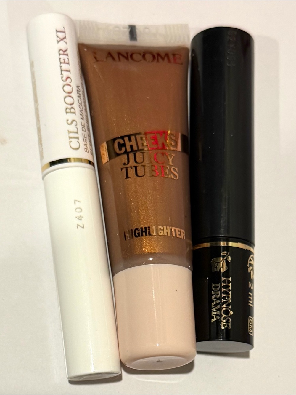 Lancome-Cheeks Juicy Tubes Highlighter - Shimmery Bronze + Travel Mascara/Primer